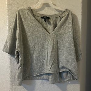 V neck off the shoulder crop top